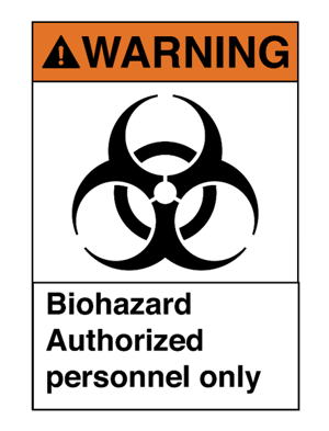 Biohazard warning label